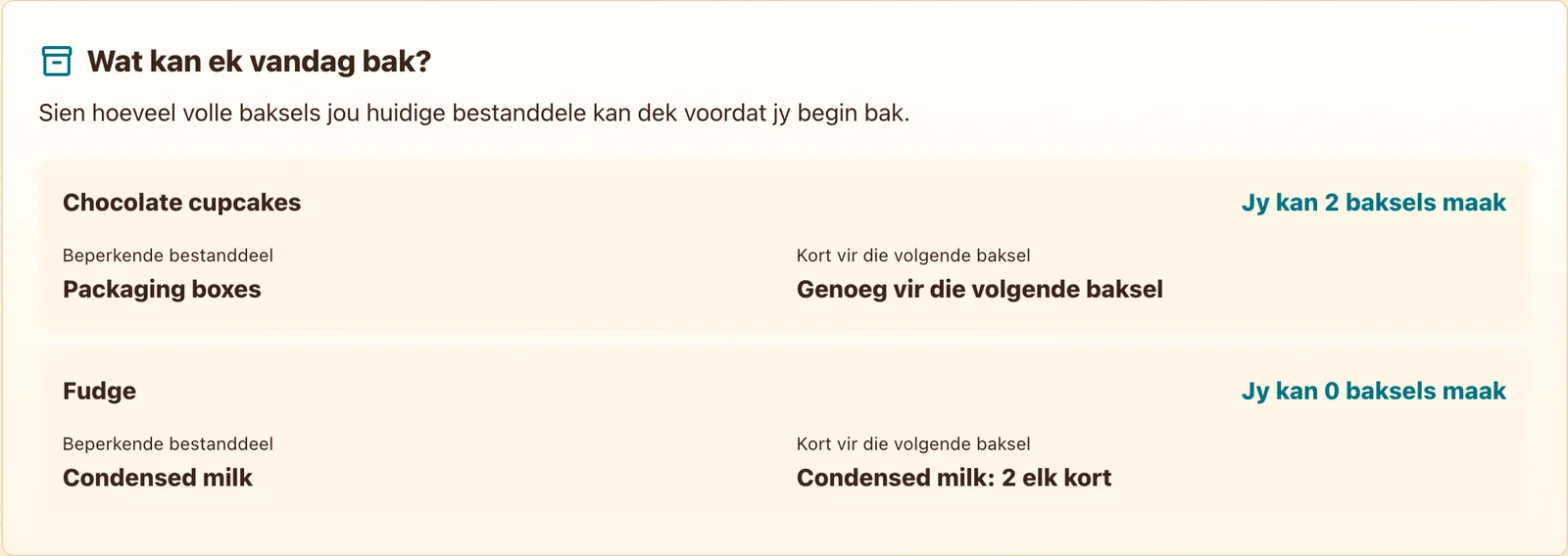 Resepbeskikbaarheid en bestanddeeltekorte