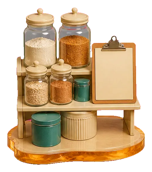 Pantry jars and a shelf checklist